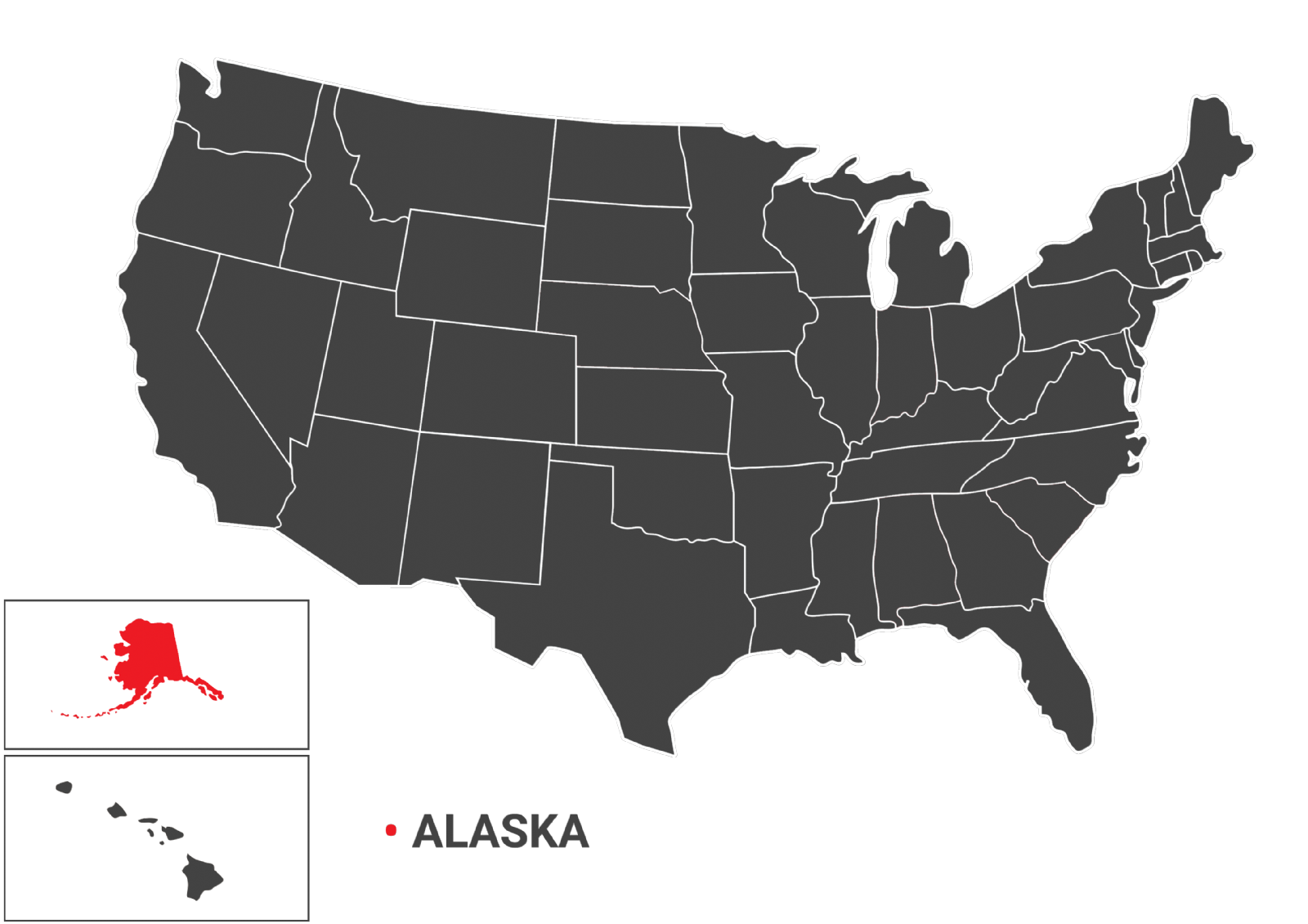 نقشه جغرافیایی ایالت alaska