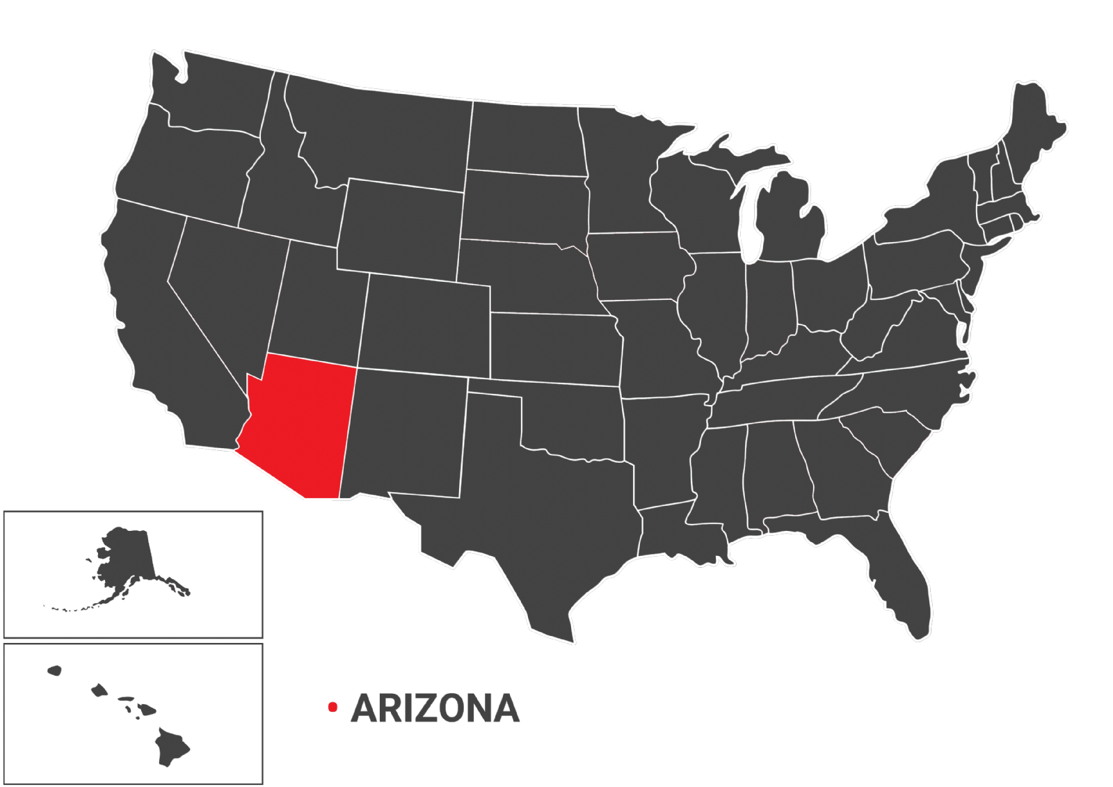 نقشه جغرافیایی ایالت  ARIZONA