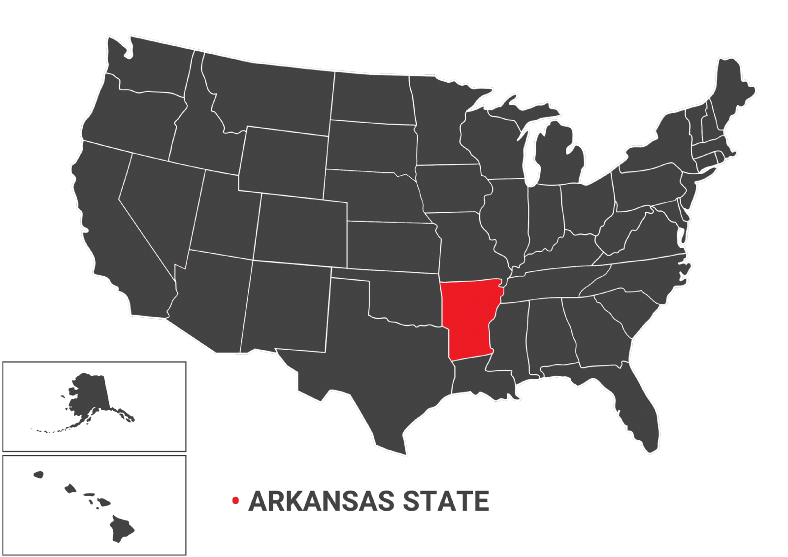 نقشه جغرافیایی ایالت ARKANSAS STATE
