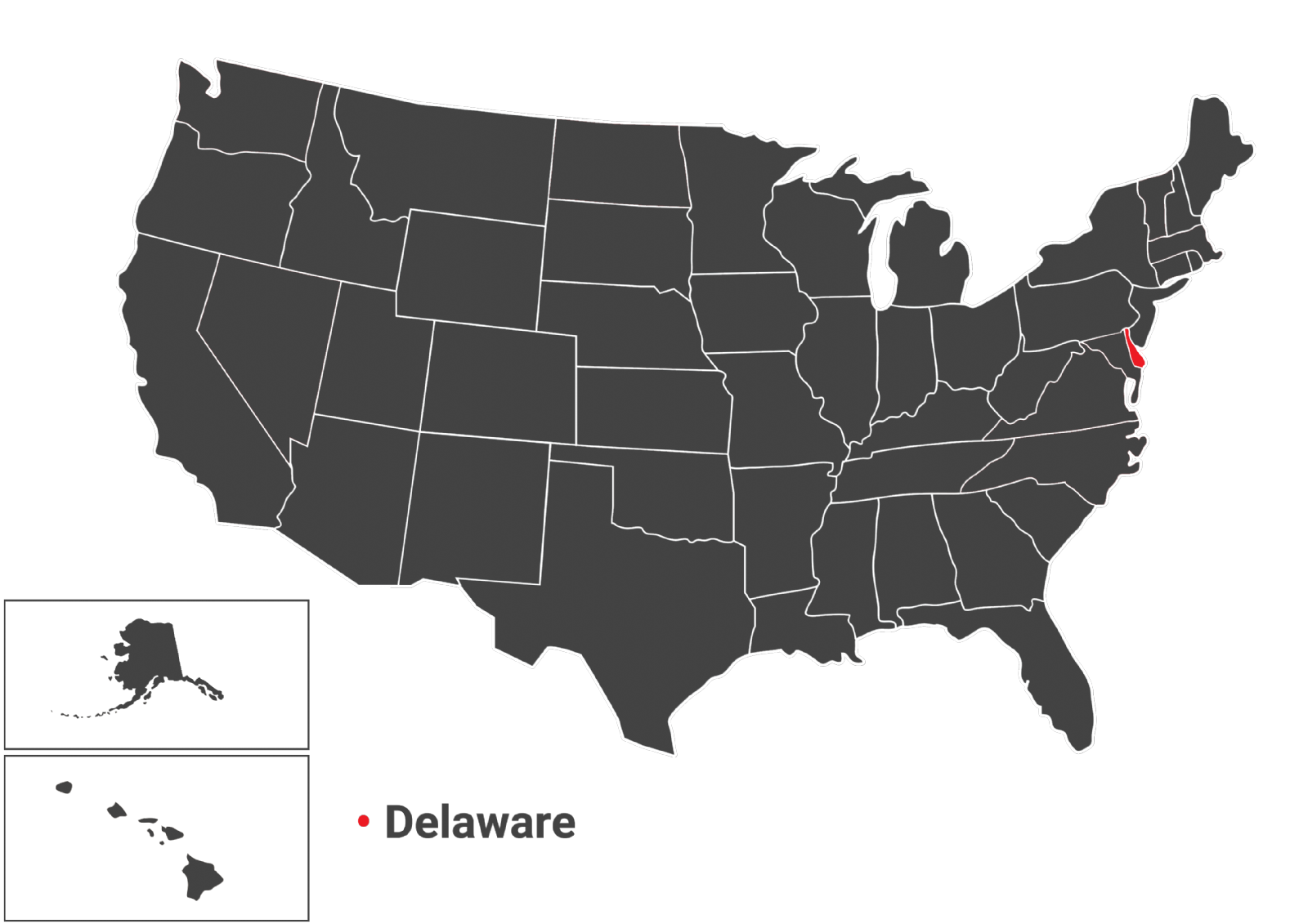نقشه جغرافیایی ایالت DELAWARE