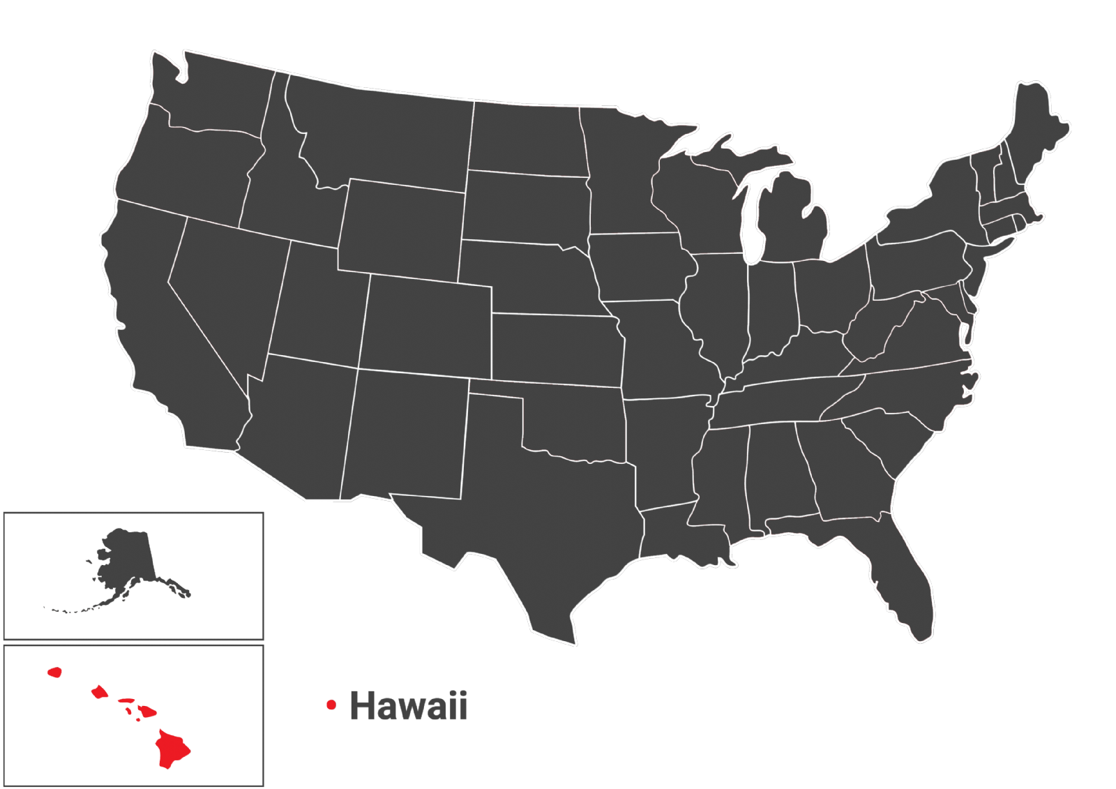 نقشه ایالت Hawaii