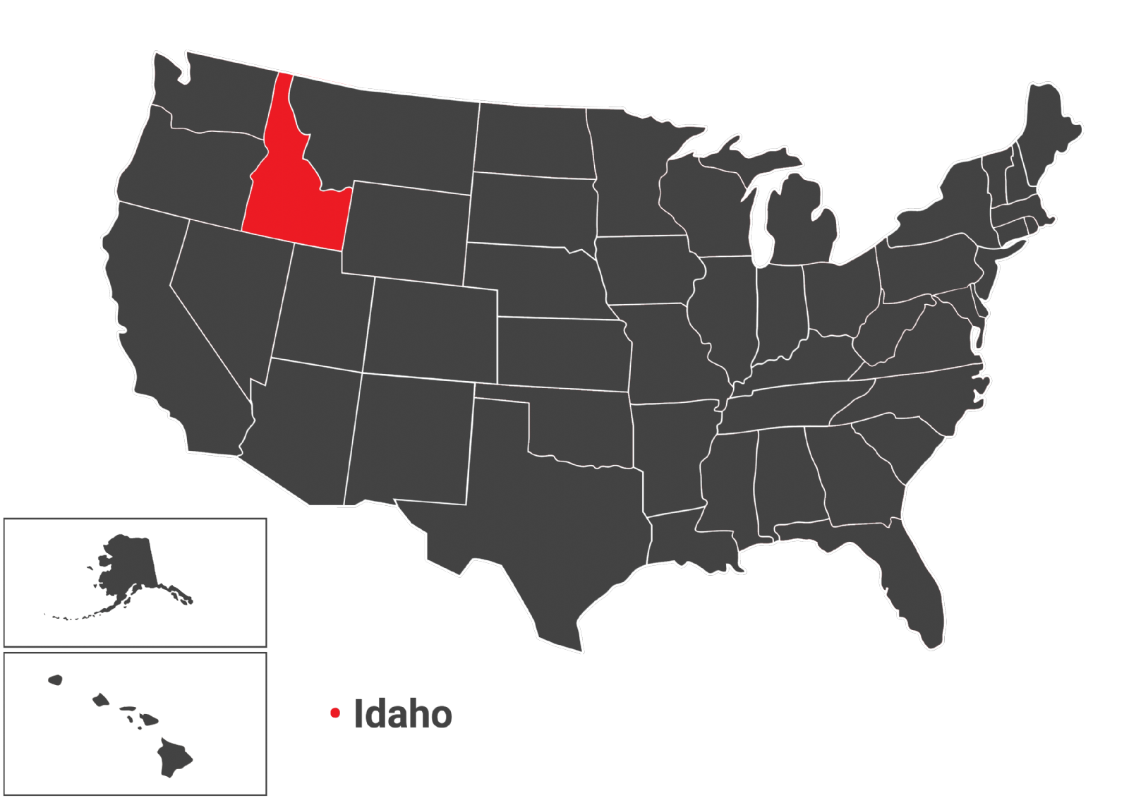 نقشه ایالت Idaho