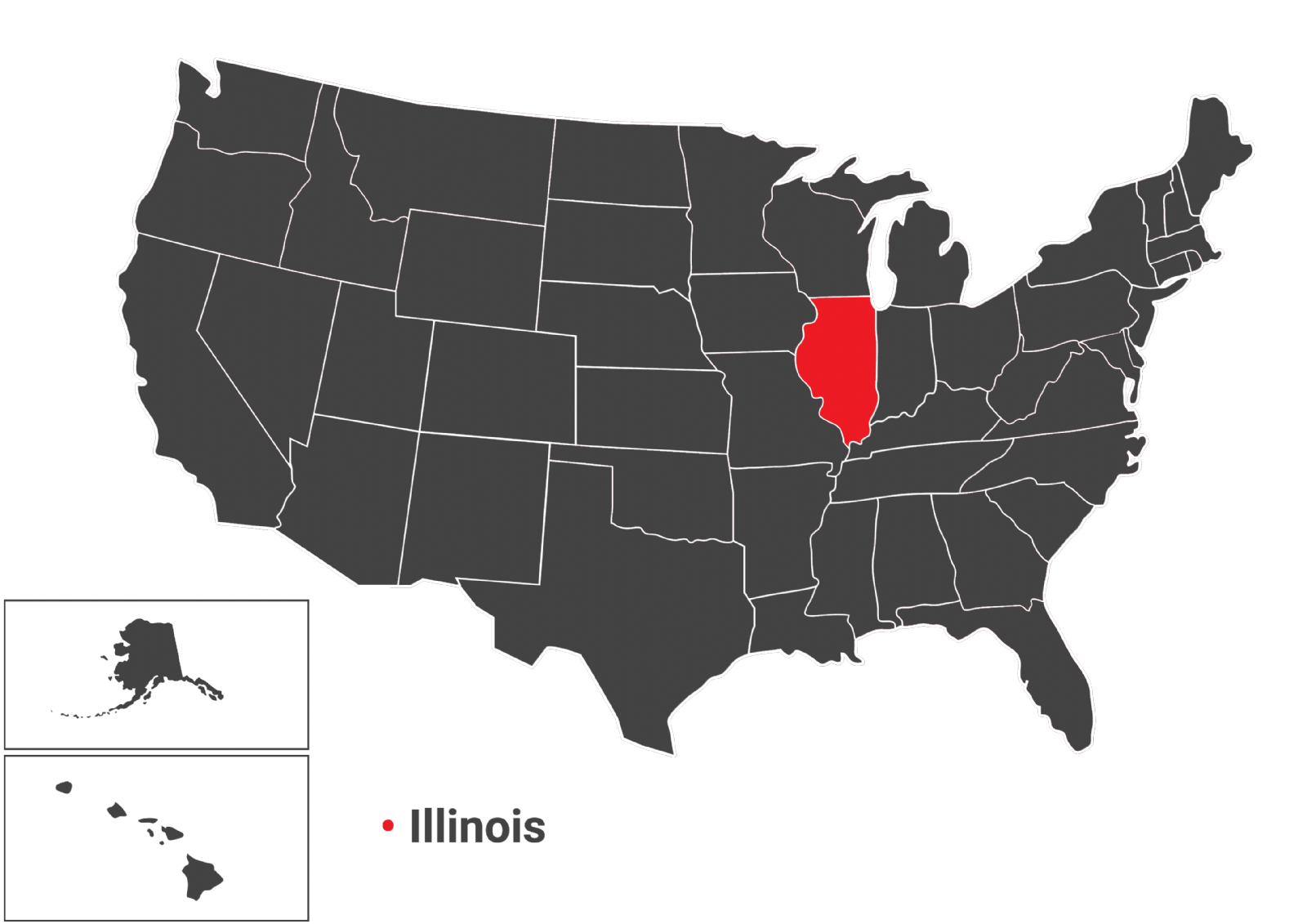 نقشه ایالت Illinois