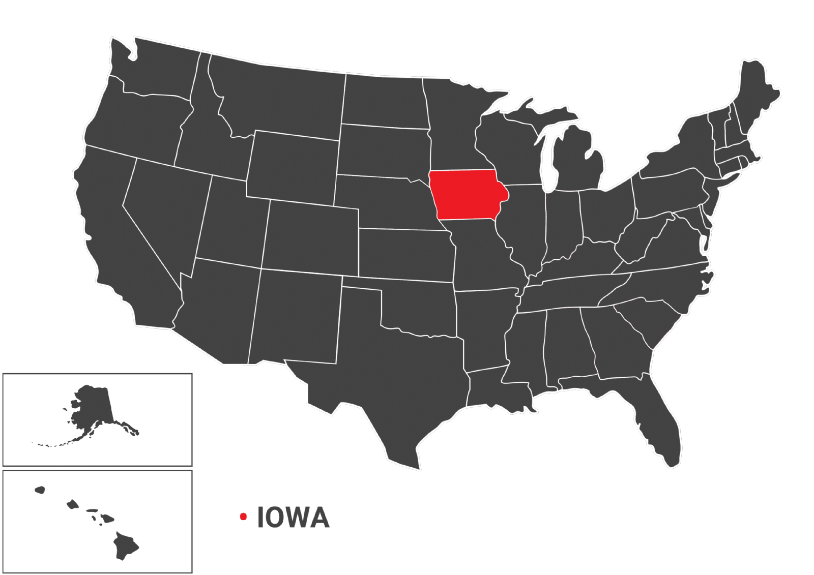 نقشه جغرافیایی ایالت iowa