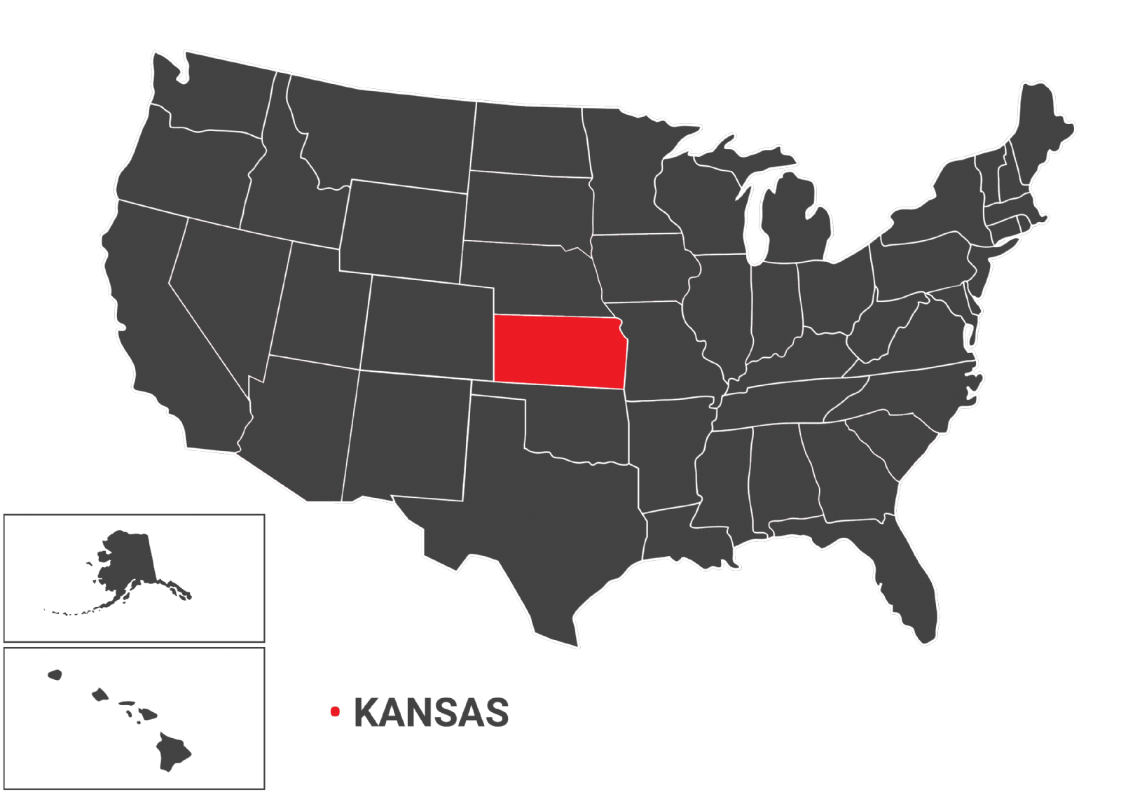 نقشه جغرافیایی ایالت  KANSAS