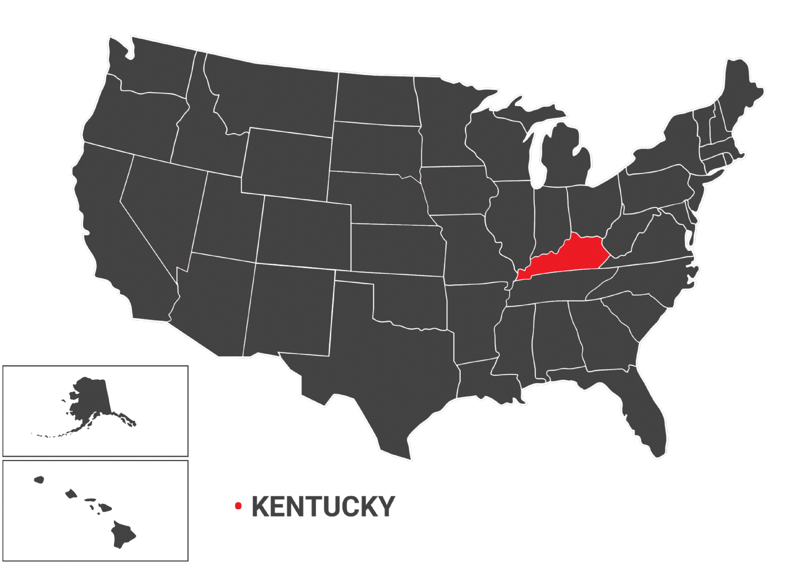 نقشه جغرافیایی ایالت KENTUCKY