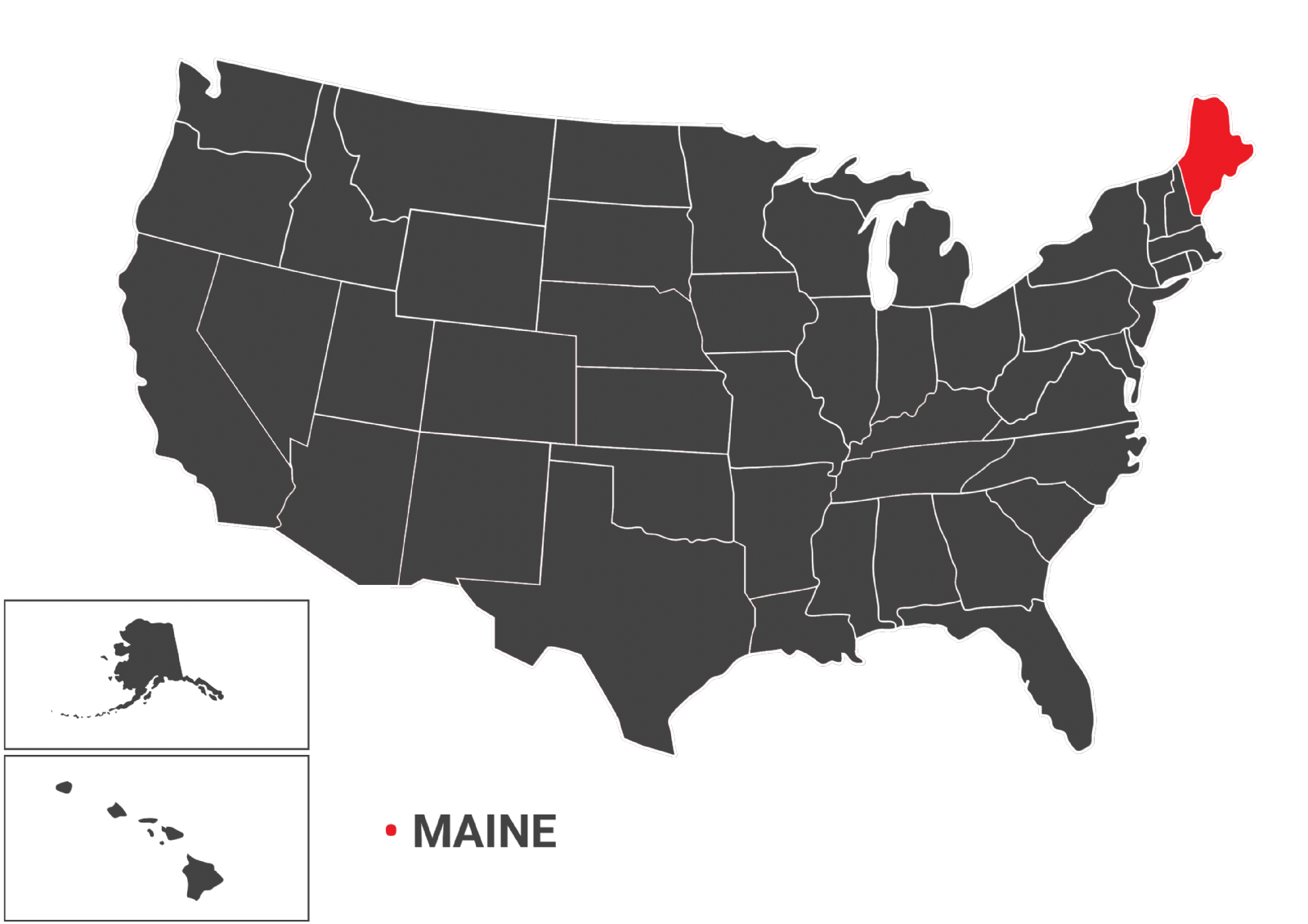 نقشه جغرافیایی ایالت MAINE