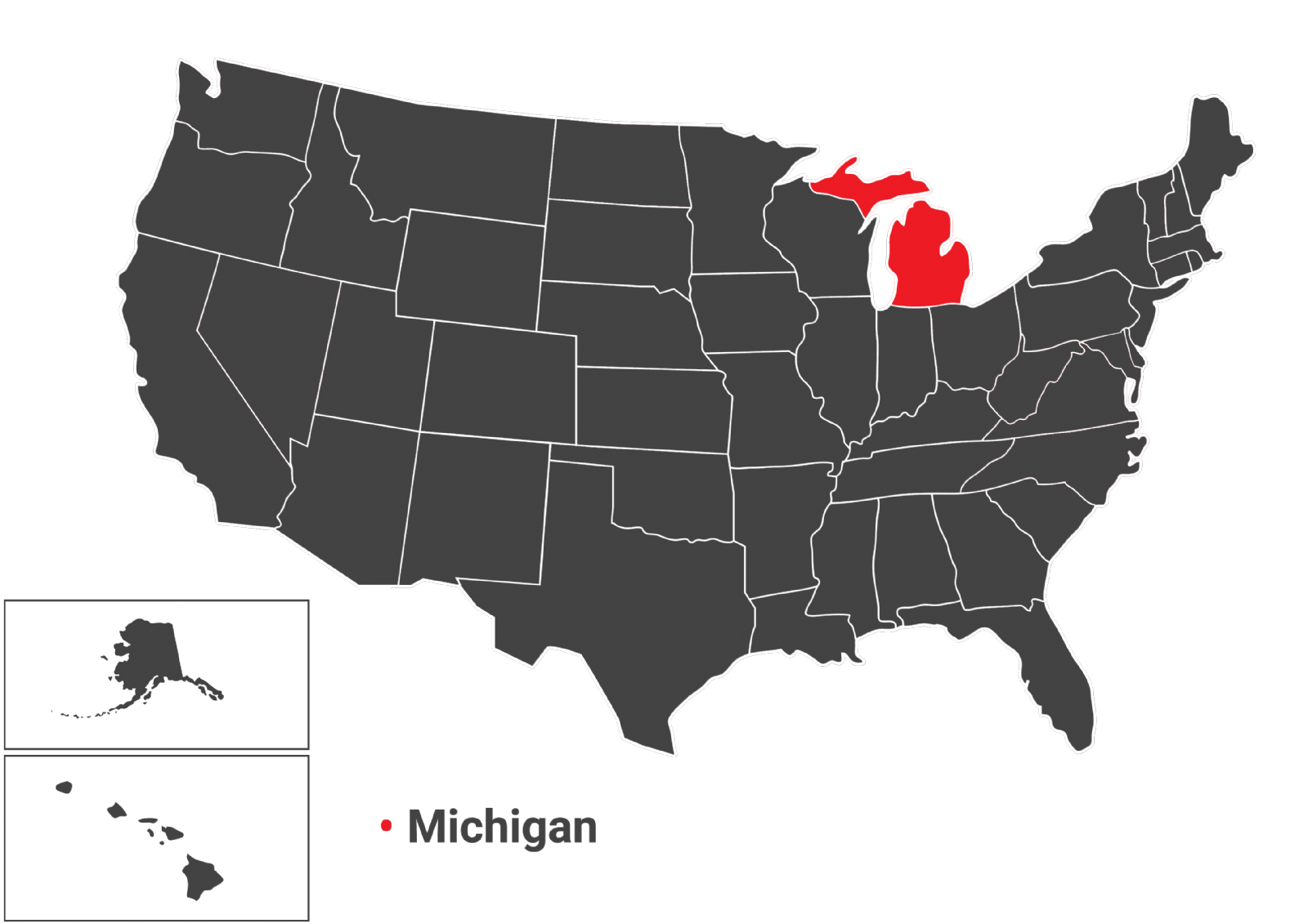 نقشه جغرافیایی ایالت MICHIGAN