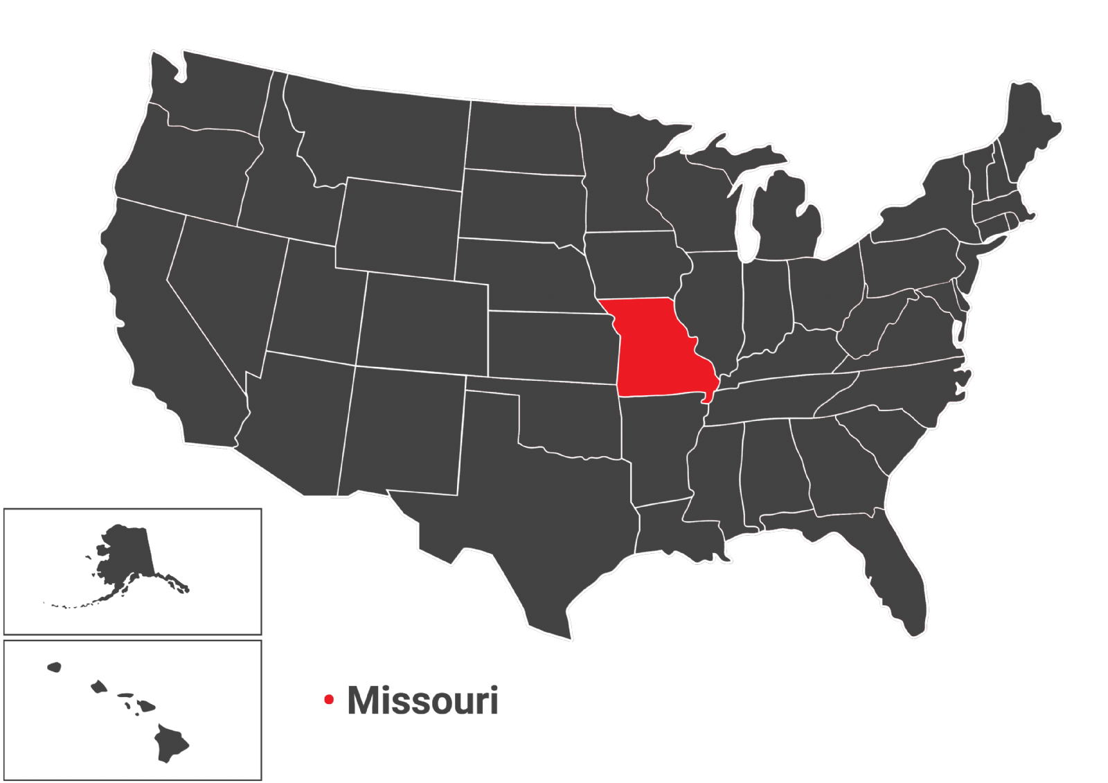 نقشه ایالت Missouri