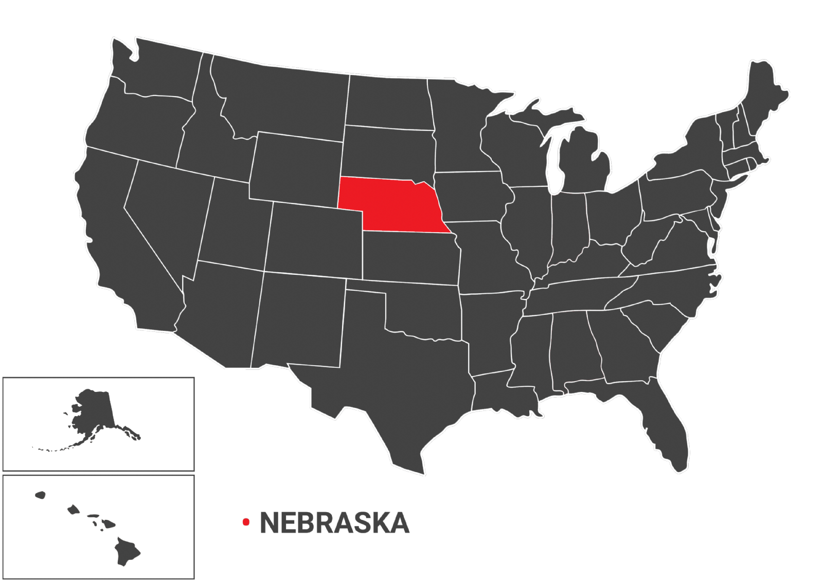 نقشه جغرافیایی ایالت nebraska