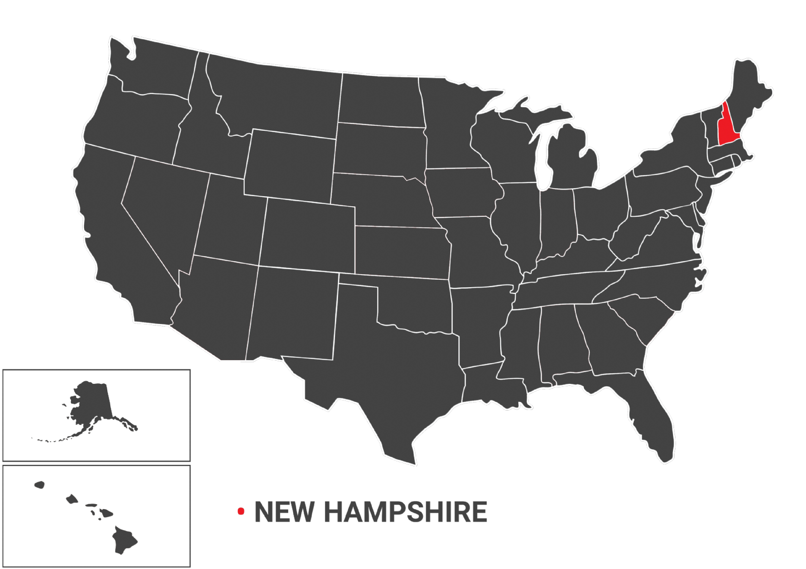 نقشه جغرافیایی ایالت NEW HAMPSHIRE