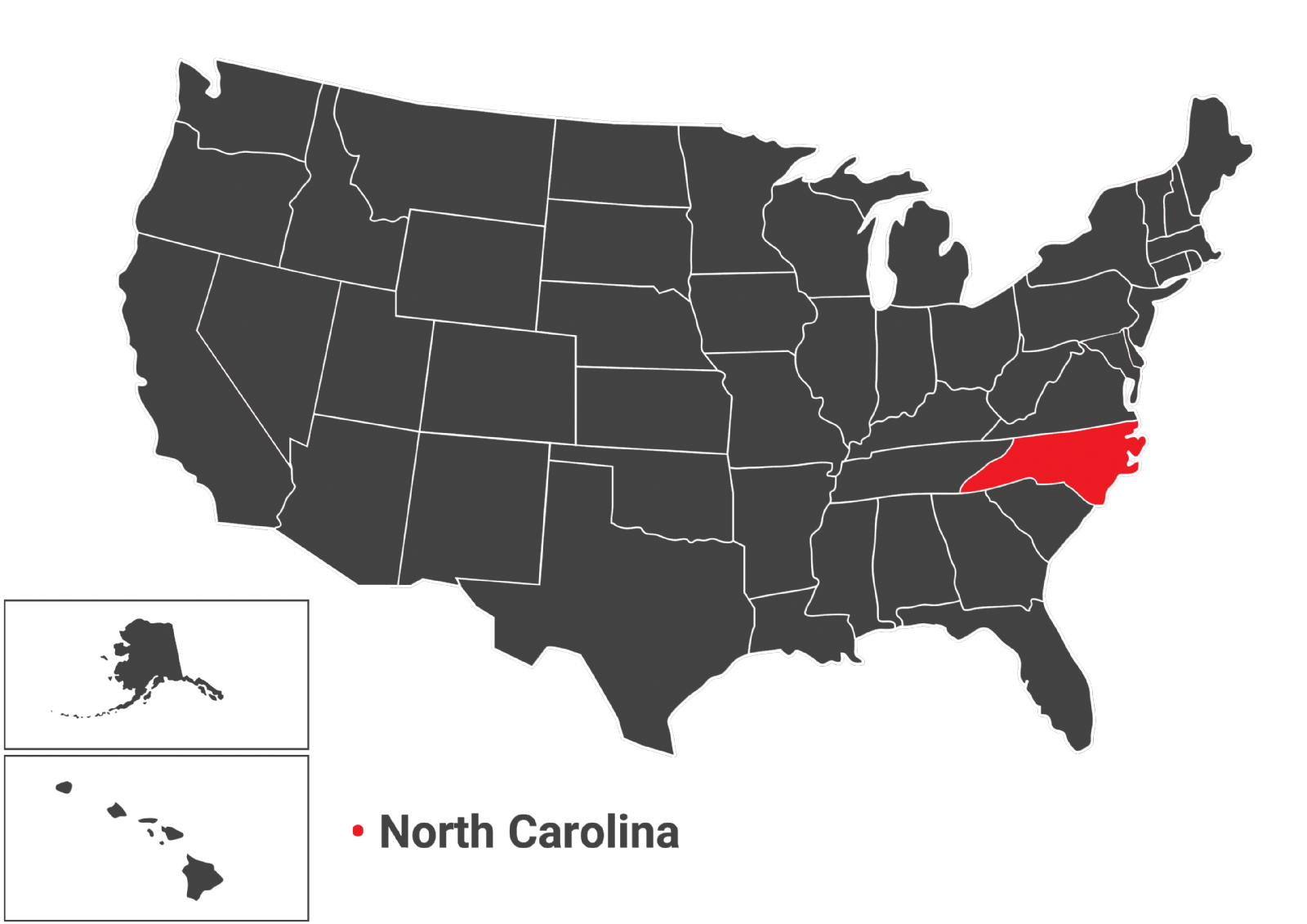 نقشه جغرافیایی ایالت NORTH CAROLINA