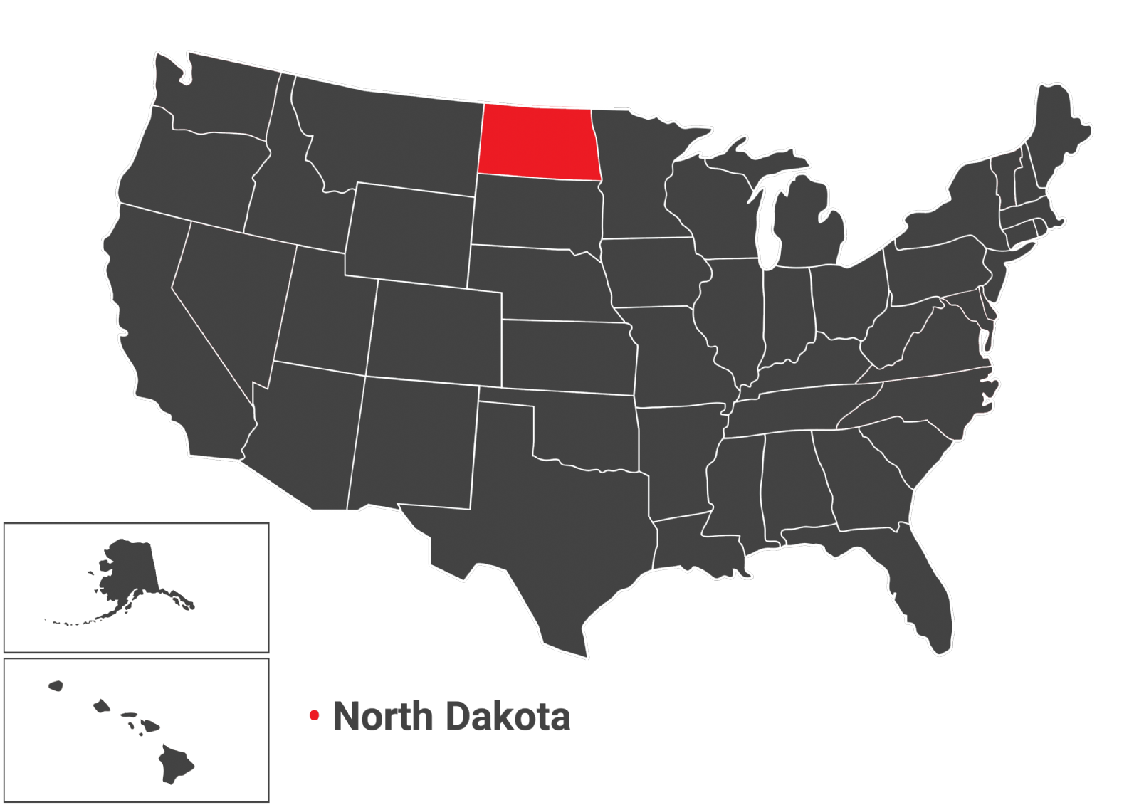 نقشه جغرافیایی ایالت  NORTH DAKOTA
