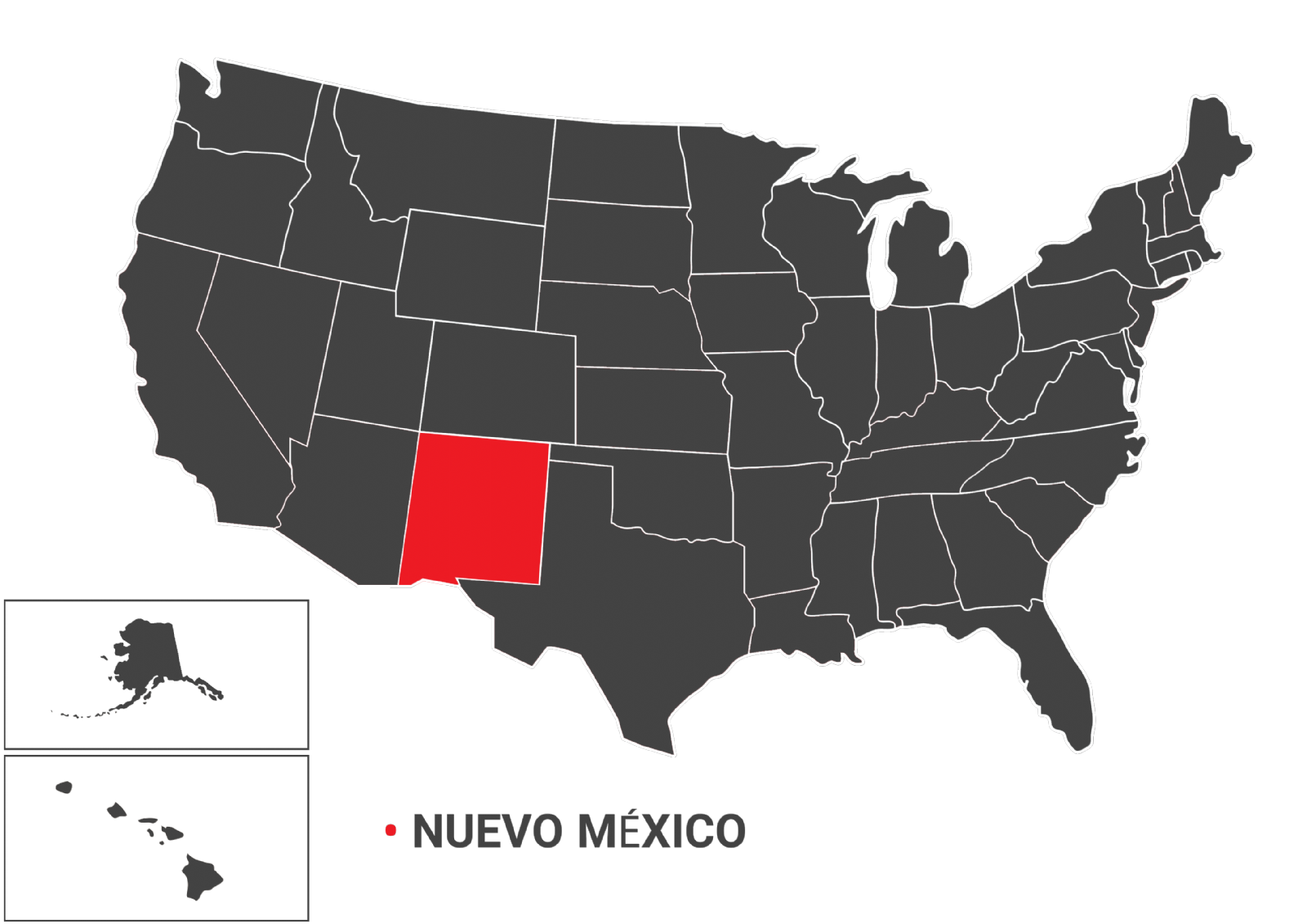 نقشه جغرافیایی ایالت  NUEVO MEXICO