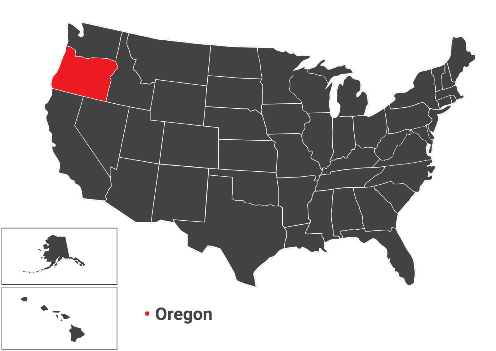 نقشه ایالت Oregon