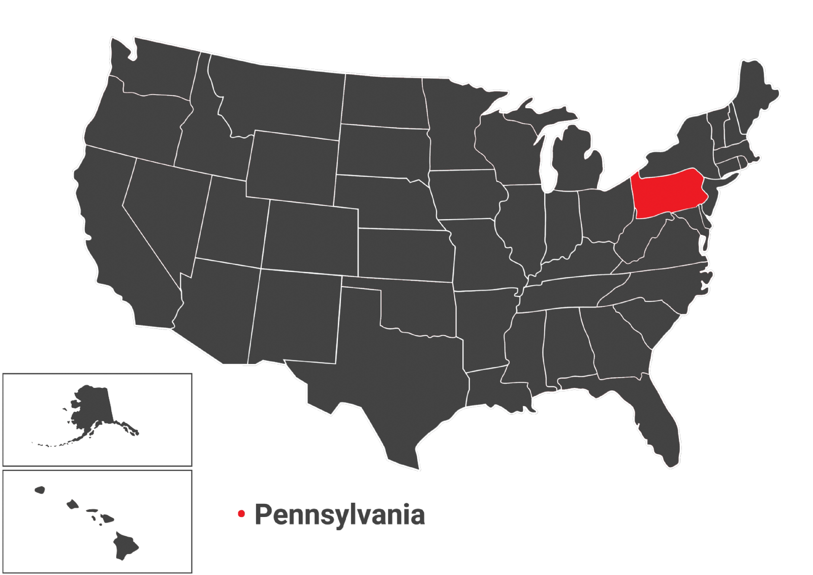 نقشه ایالت Pennsylvania