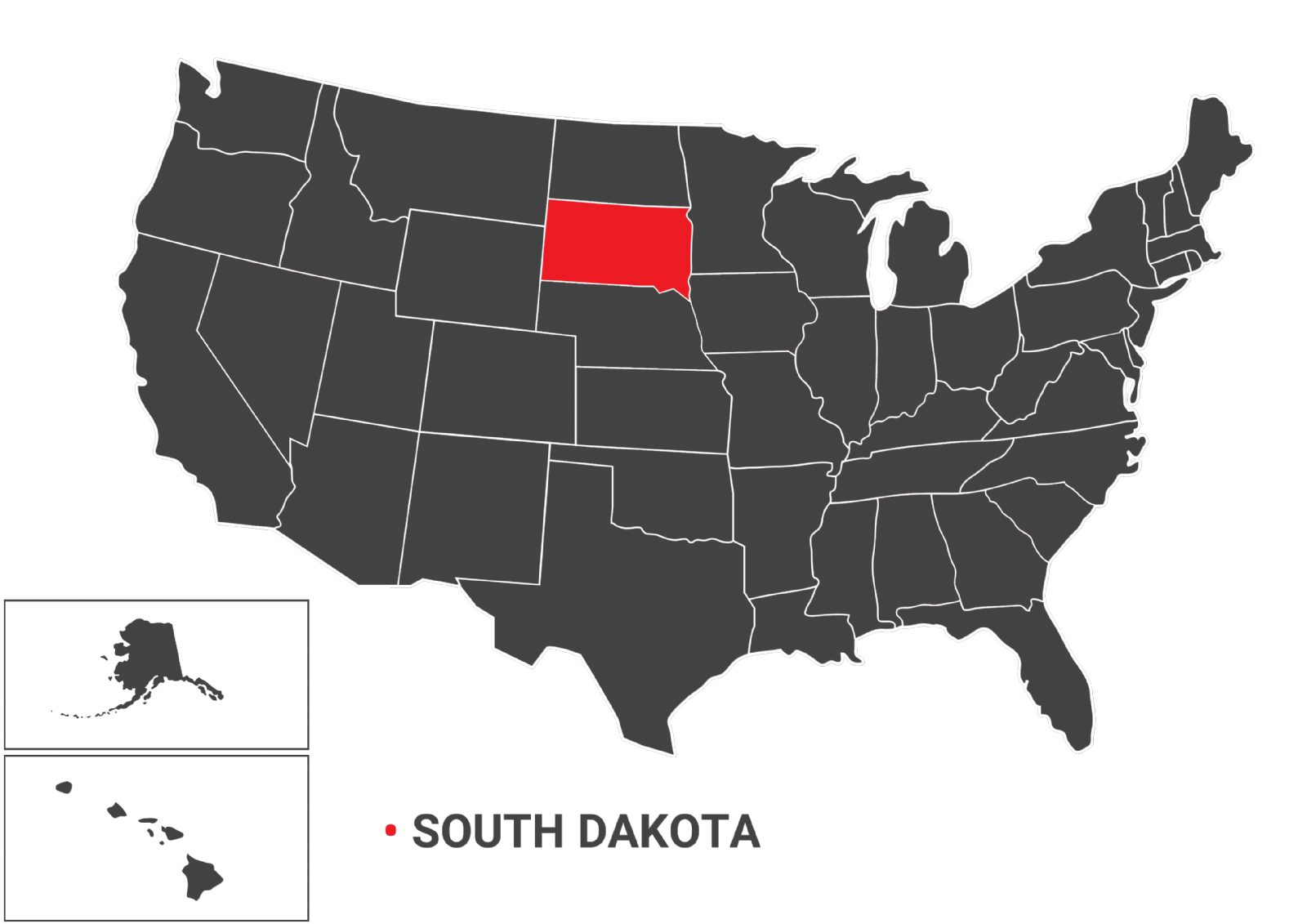 نقشه جغرافیایی ایالت south dakota