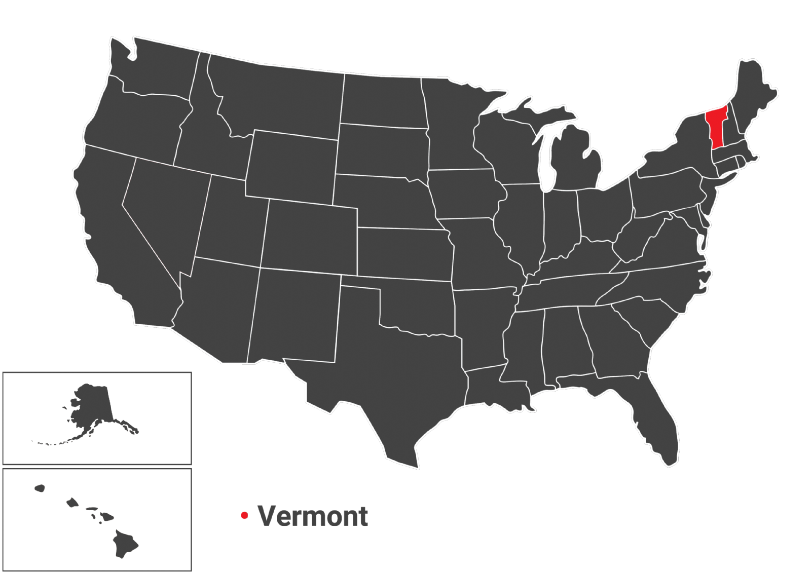 نقشه جغرافیایی ایالت VERMONT