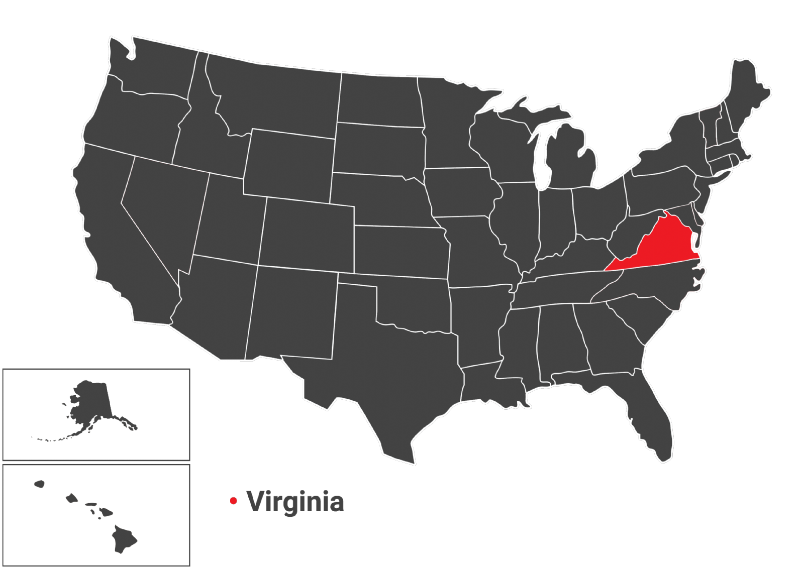 نقشه جغرافیایی ایالت VIRGINIA