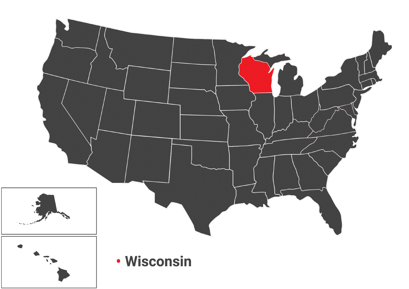 نقشه ایالت Wisconsin