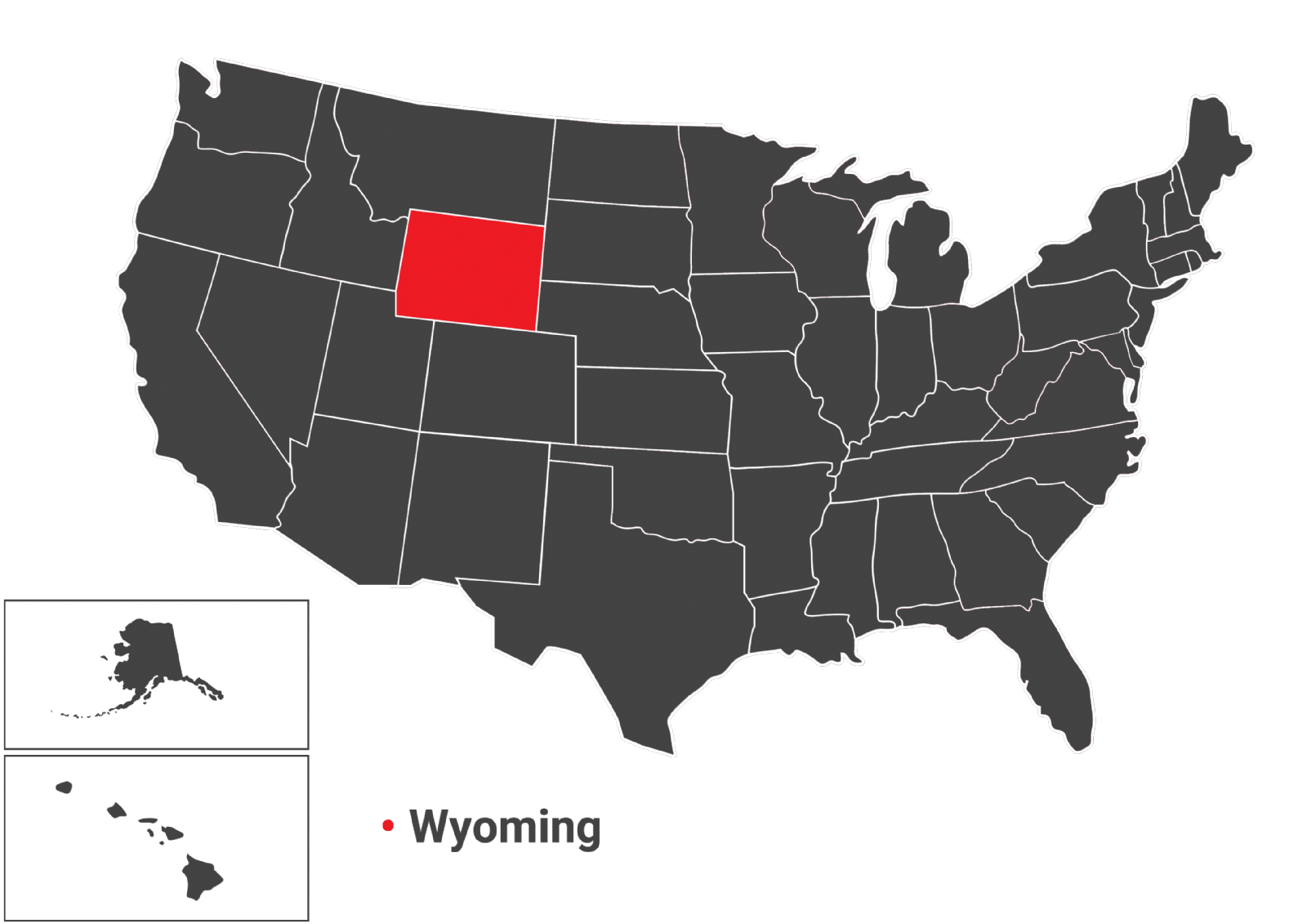 نقشه ایالت Wyoming