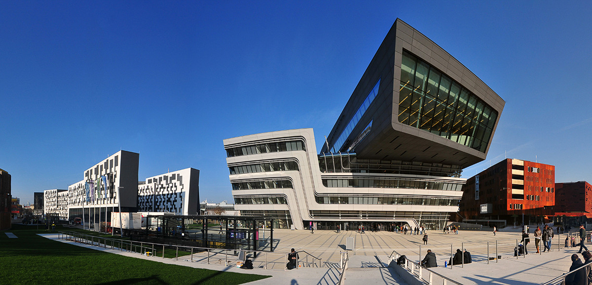 ساختمان 3 بعدی شکل دانشگاه اقتصاد و تجارت وین (WU Wien)
