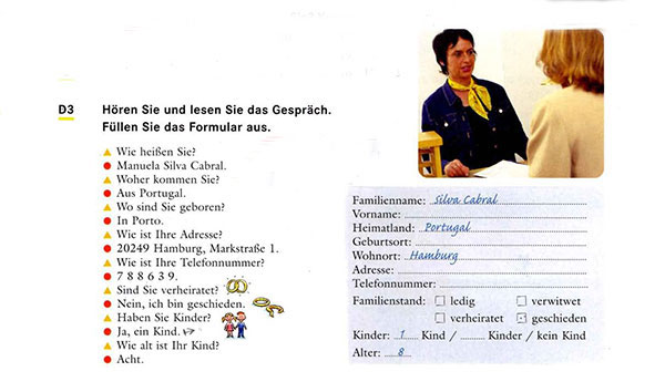 تمرین دو مکالمه خانم برای تقویت زبان المانی